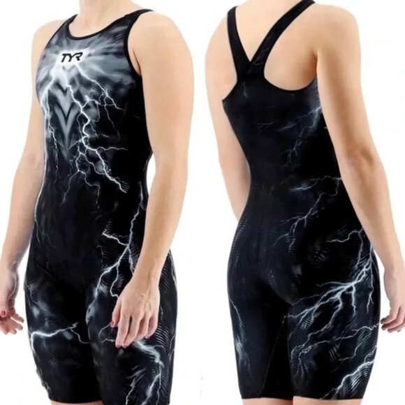 TYR Women's Venzo Phantom Oblivion Closed Back Kneeskin Tech Suit Swimsuit 27 - Picture 1 of 13